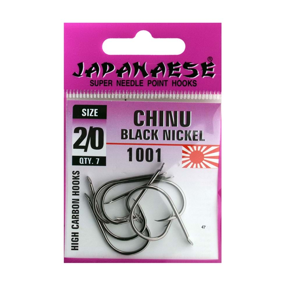 JAPANESE CHINU 1001 Serisi Olta İğnesi BLACK NICKEL