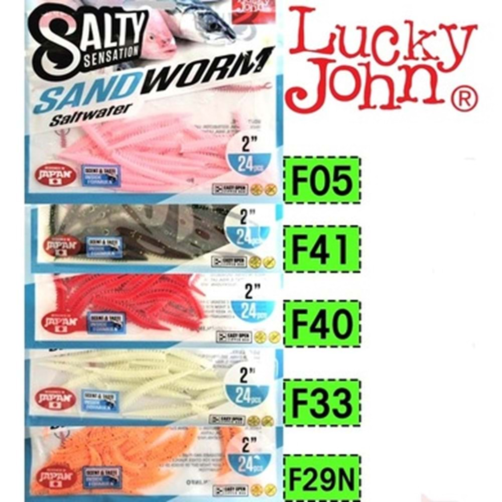 Lucky John Salty Sand Worm 4'' Kokulu Lrf Yemi