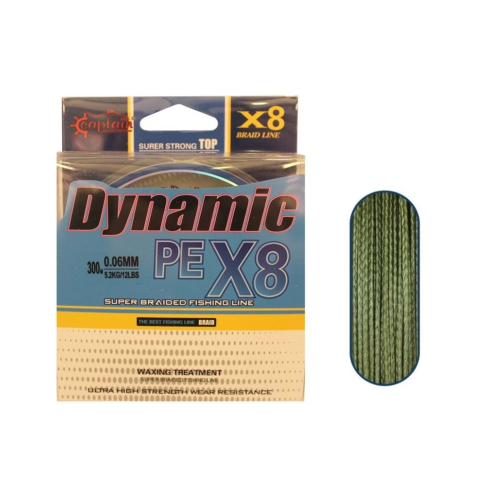 DYNAMIC PE 8X BRAID LINE 300 MT Yeşil