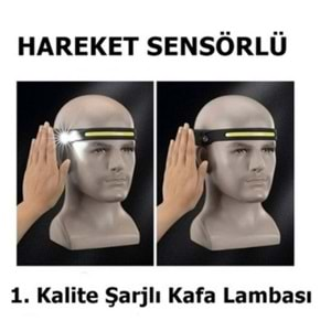 Gold Orion Km-211 Hareket Sensörlü 42 Led 1200 Lmn Şarjlı Kafa Lambası