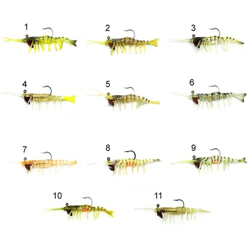 Captain 3049 Magic Shrimp 3D Silikon Karides 76mm 5.5gr Suni Yem